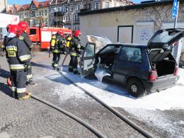 Pożar samochodu na Placu Kopernika