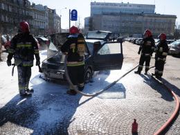 Pożar samochodu na Placu Kopernika
