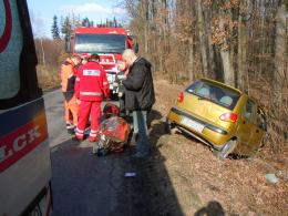Matiz uderzył w drzewo, dwie osoby ranne