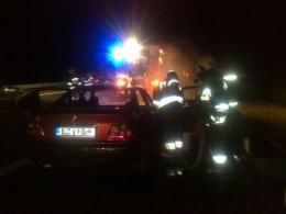 Płomienie na autostradzie. Paliło się BMW