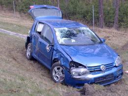 Czech dachował na autostradzie