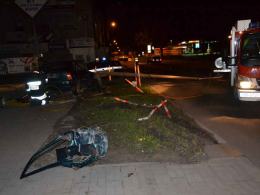Pijany kierowca skosił latarnię w Brzegu