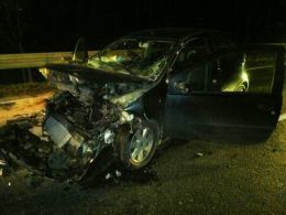 Fiat punto wbił się w koparkę