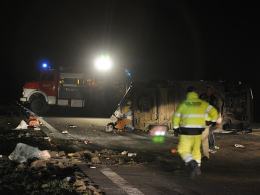 Wypadek busa na autostradzie A4