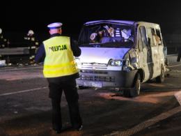 Wypadek busa na autostradzie A4