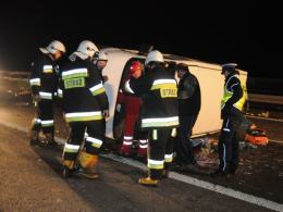 Wypadek busa na autostradzie A4