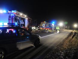 Wypadek busa na autostradzie A4