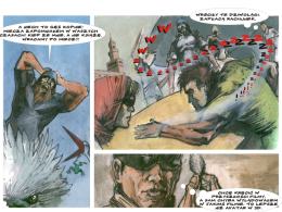 W komiksie fikcja przeplata się z historią. Całość okraszona jest barwnymi obrazami i humorystycznymi dialogami.