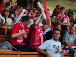 Amfiteatr pełen kibiców. Trwa mecz Polska - Grecja !