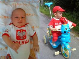 2 - tygodniowy i 2 - letni kibic Reprezentacji Polski.
