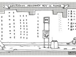 Autor komiksu "Wilq" Bartosz Minkiewicz stworzył komiksową pocztówkę z przystankiem MZK.