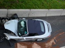 Porsche carrera roztrzaskało się na autostradzie