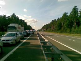 Po wypadku na autostradzie ogromny korek w kierunku Katowic