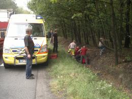 Wypadek podczas wyprzedzania - ranny 29-letni motocyklista