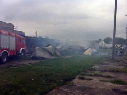 Pożar hurtowni warzyw w Strzelcach Opolskich