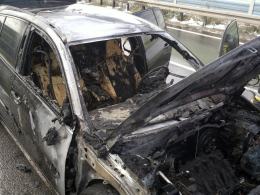 Renault megane spłonęło na obwodnicy Opola