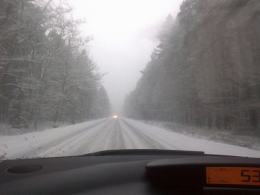 Tak wyglądała droga pomiędzy Opolem a Prudnikiem około 15:30.