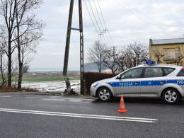 Samochód uderzył w słup, kierującej nic się nie stało