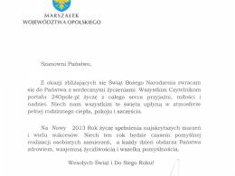 Życzenia marszałka dla naszych czytelników.