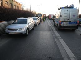 Karambol na moście na Zaodrzu