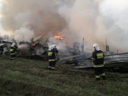 Pożar baraków w Chmielowicach