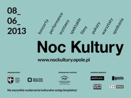 Oficjalny plakat Nocy Kultury w Opolu.