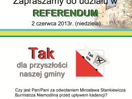 Pilne! Referendum w Niemodlinie