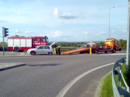 Wypadek na skrzyżowaniu dróg krajowych