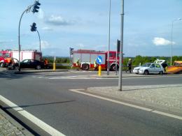 Wypadek na skrzyżowaniu dróg krajowych