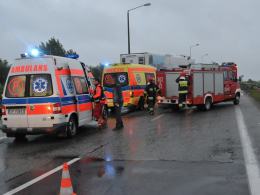 Trzy ciężarówki zderzyły się na remontowanym odcinku obwodnicy Opola