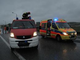 Trzy ciężarówki zderzyły się na remontowanym odcinku obwodnicy Opola