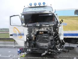Trzy ciężarówki zderzyły się na remontowanym odcinku obwodnicy Opola