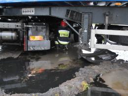 Trzy ciężarówki zderzyły się na remontowanym odcinku obwodnicy Opola