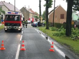BMW roztrzaskało się na drzewie