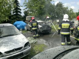  Pożar samochodu w warsztacie blacharskim