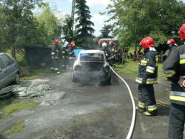  Pożar samochodu w warsztacie blacharskim