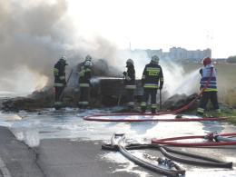 Pożar przyczep z sianem na ul. Wygonowej