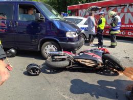 Motocykl i bus zderzyły się na skrzyżowaniu w centrum Opola