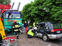 Kierowca mitsubishi zginął w czołowym zderzeniu