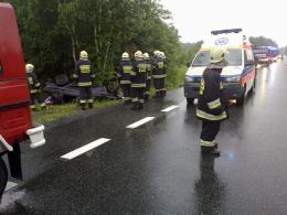 Ford escort dachował na obwodnicy Osowca