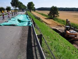 Kolejne problemy z nasypem na trasie Opole-Zawada