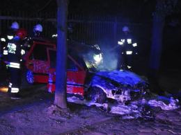 Pożar samochodu przy ulicy 1 Maja