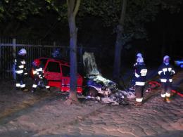 Pożar samochodu przy ulicy 1 Maja