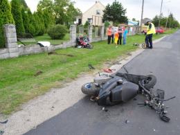Zderzenie motocykla ze skuterem w Żerkowicach