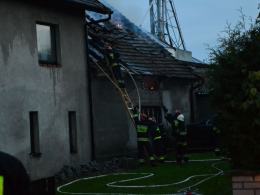 Pożar budynku gospodarczego w Różynie