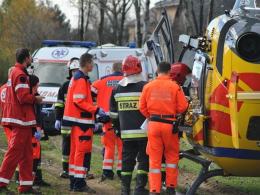 Motocyklista ciężko ranny po czołowym zderzeniu