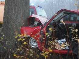 Wypadek we mgle. Pięć osób rannych.