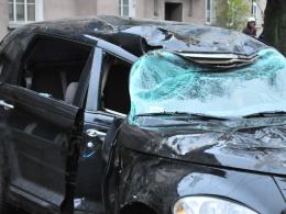 Kierowca chryslera dachował na ul. Wrocławskiej