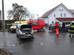 Ford i citroen zderzyły się w Popielowie