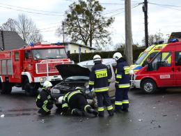 Ford i citroen zderzyły się w Popielowie